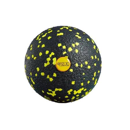 Piłka do masażu lacrosse EPP 8cm CROSSFIT czarno - żółta - GOmigo